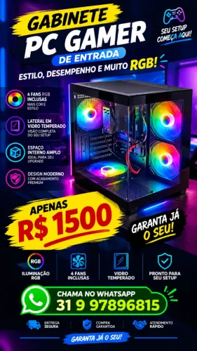 PC Gamer i7 3770 16GB RAM SSD 256GB Gabinete Aquario RGB