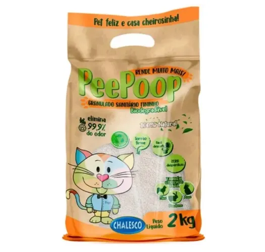 0 (novo) Areia Higiênica Biodegradável PeePoop 2 kg