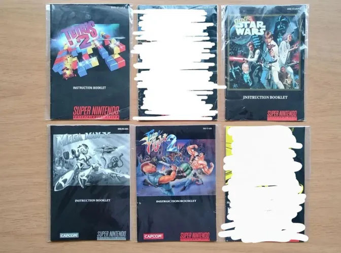 Lote Manuais Originais de Games de Super Nintendo SNES