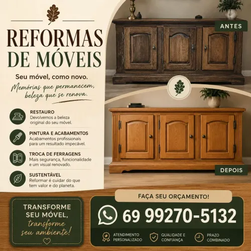 REFORMA DE MÓVEIS - DEIXE SEU MÓVEL COMO NOVO!