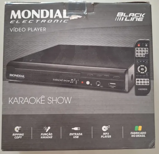 aparelho de dvd e CD mondial D20 completo com karaokê 