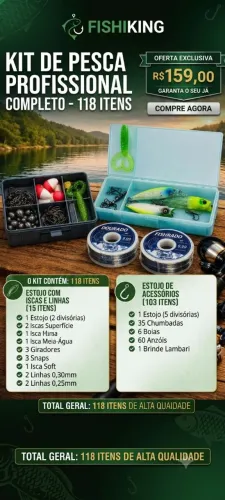 Kit de pesca profissional pequeno
