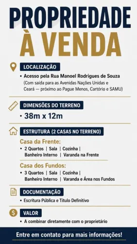 Terreno com 2 casas e amplo espaço