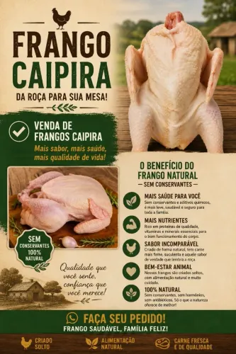 Frango Caipira- Pronto para cozinhar 