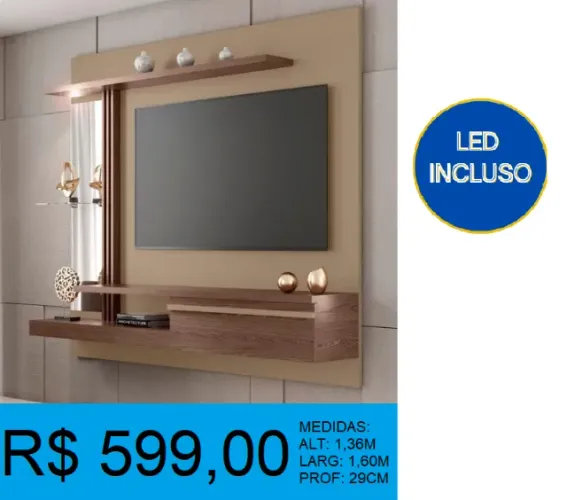 Painel com espelho e luz de led - temos a pronta entrega 