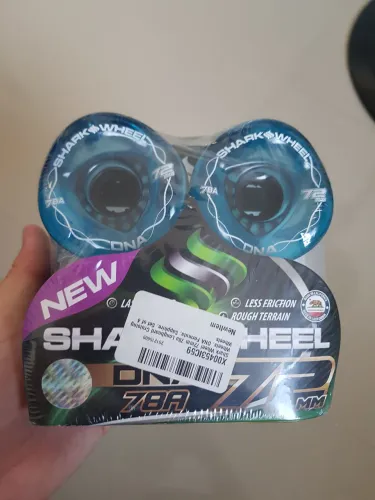 Shark Wheel Rodas de Skate Longboard de 72 mm, fórmula DNA, 4 rodas, lacradas cor safira