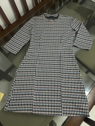 Vestido estampado pied de poule
