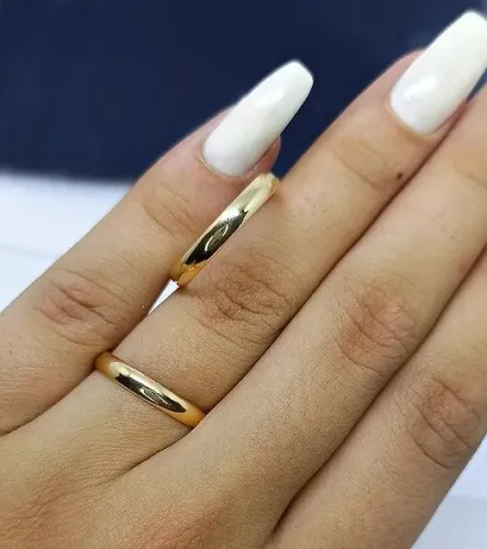 Para de aliança anatômica em Ouro 18k