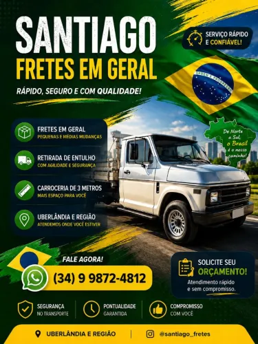 Frete, mudança e retirada de entulho 