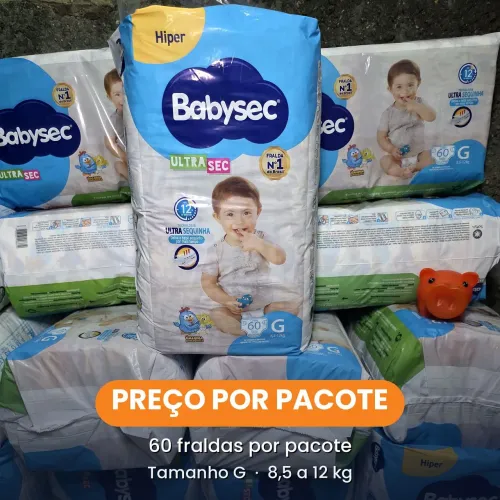 Fralda Babysec Ultra Sec Hiper - Tamanho G (60 unidades)