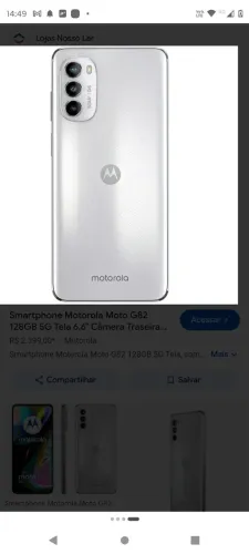 Vendo celular Motorola G82 5G 128 gigas