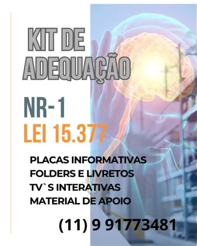 placas de adequação nova nr1 e lei 15.377