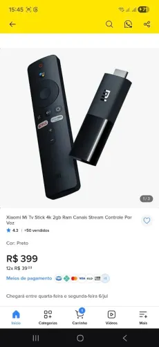 Mi Box S Mi Stick Tv 4k Mi Box 2 com comando de voz