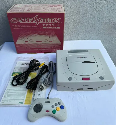 Console Sega Saturn HST-0014 CIB Branco - Impecável 