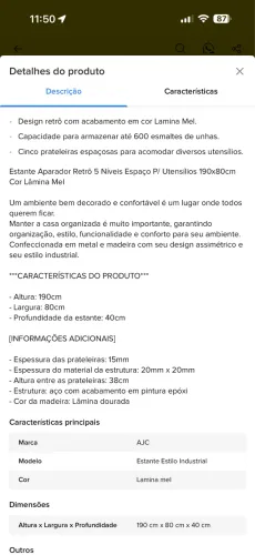 Estante industrial - nova