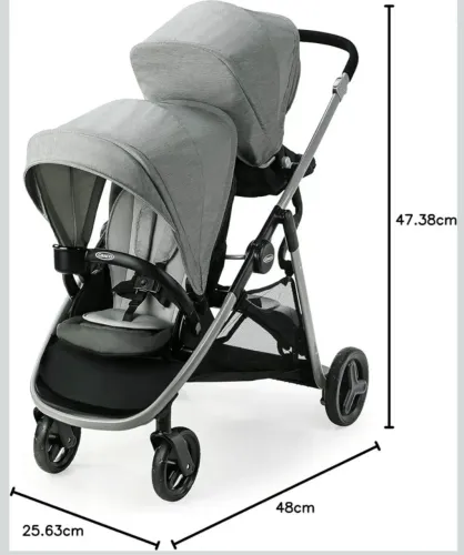 Carrinho de bebê gêmeos passeio ready2grow lx 2.0 cz Graco