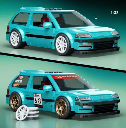 Mattel Brick Shop Hot Wheels 1990 Honda Civic EF<br>Speed Series Custom<br>Valor:180,00$
