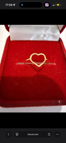 Anel ouro 18k coração tamanho 17mm
