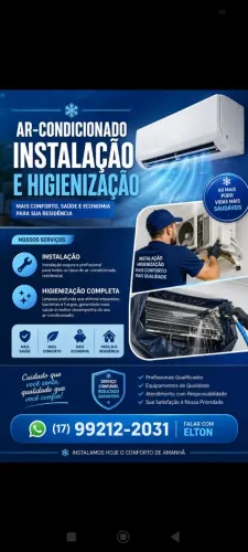 Instalação e higienização de ar condicionado residencial 