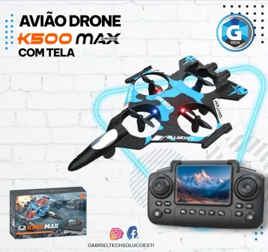 Drone k500 MAX RC Avião Fighter 2.4G Controle Remoto Dublê Planador