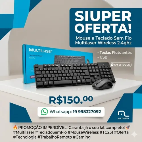 Teclado e mouse sem fio