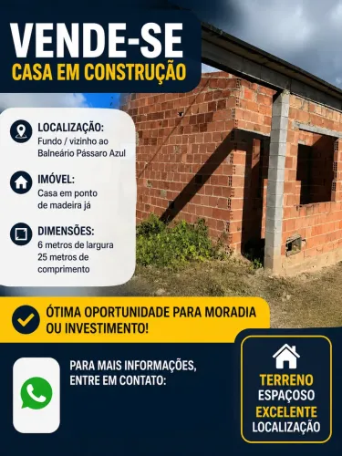 Casa em ponto de madeira