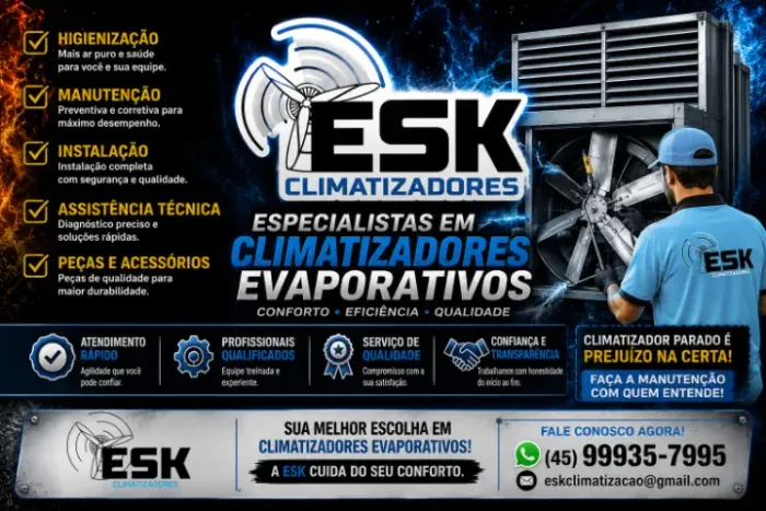 Manutenção e Higienização de Climatizadores Evaporativos