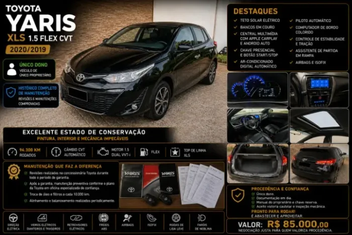 Toyota Yaris XLS 1.5 Flex 16V 5P Aut. 2020