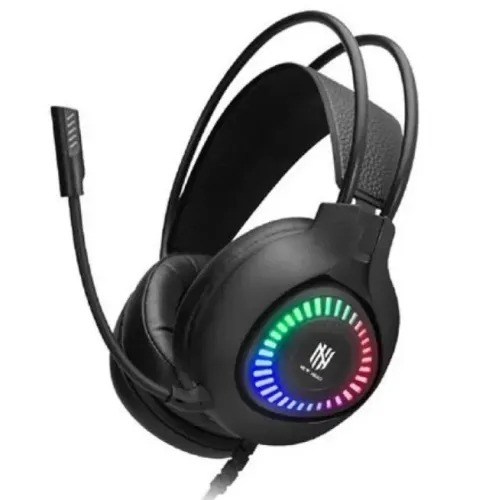 Headset Gamer New Hero Striker, RGB, Conector 3.5 mm, Drivers de 50 mm, Preto