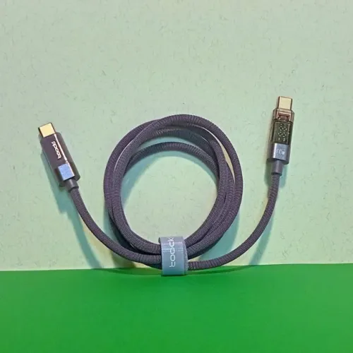 Cabo Toocki USB tipo C 100w 2m Com Display Roxo Alta Qualidade Turbo