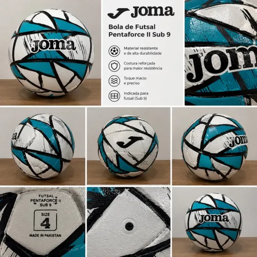 Bola de Futsal Joma Pentaforce II Sub 9 Branco - Único