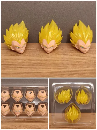 Kit de 3 Cabeças + 8 faces Kong p/ Vegeta S.H.Figuarts Bandai figuarts Head sh figuarts
