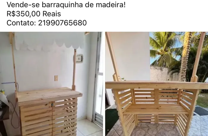 Vende se barraquinha de madeira usada apenas 2 vezes em ótimo estado de conservação 