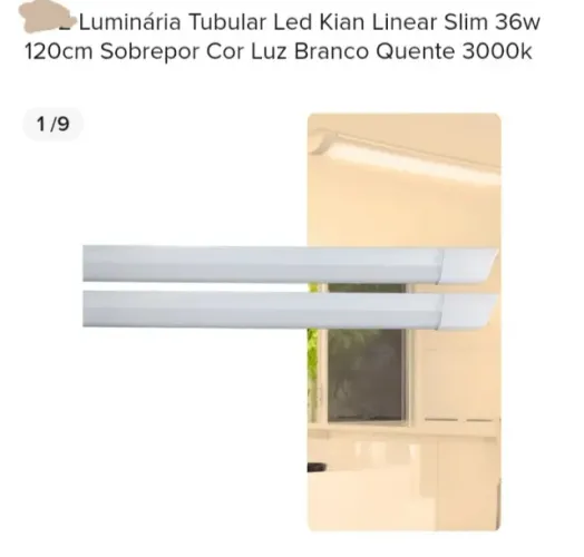 20 luminária led Slim 36 w - 120 cm - branco quente 3000k