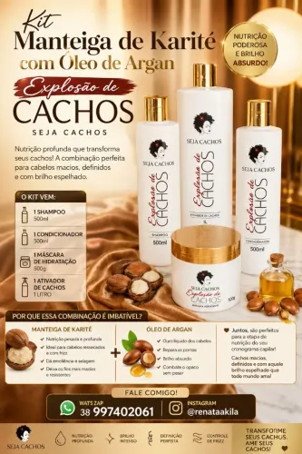 Kits pra cabelos cacheados ondulados ou crespos 