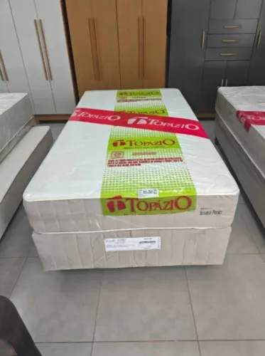 Cama Box Solteiro Molas Ensacadas COMPLETA (base e colchão)  88X1,88X25 FAZEMOS ENTREGA