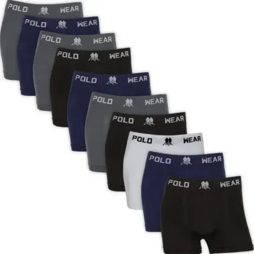 Kit 10 Cuecas Boxer Microfibra Polo Wear Masculina