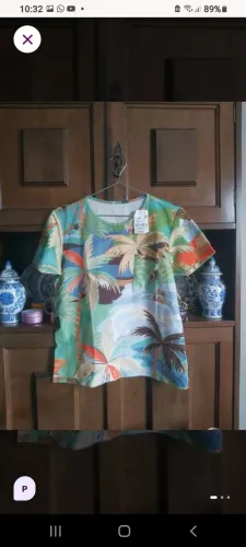 Novo - camiseta estampada de algodao p/m