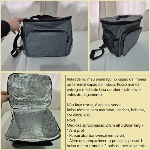 Bolsa térmica cinza nova