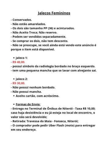 Jaleco Feminino