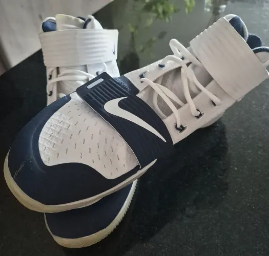 Tênis Nike Force Savage Turf Mid Football Shoes White/Blue