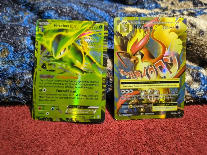 Carta pokémon colecionáveis,M PIDGEOT,VIRIZION EX