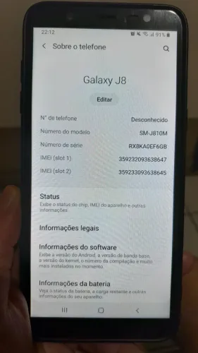 VENDE-SE CELULAR SAMSUNG J8