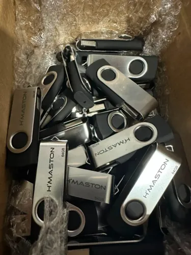 Kit com 5 Pendrive 64Gb H'MASTON Novo sem embalagem 