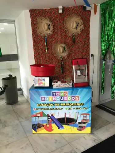 Pipoca e algodão doce para aniversário 