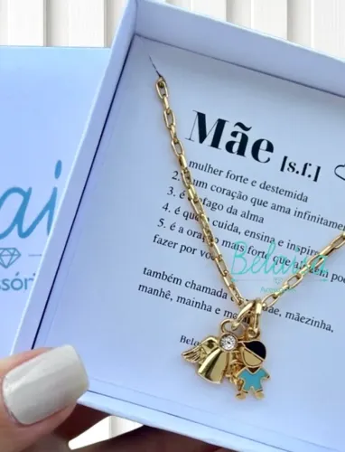 Colar mãe de anjo que virou estrelinha semijoias