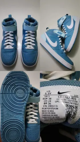 Nike Court Borough Mid 2 Original Azul Claro - Tam 36