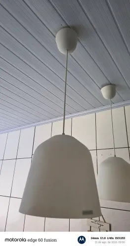Pendente 1 Lâmpada Plástico Branco Bizen Importado