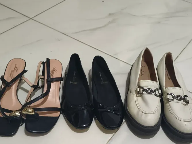 3 PARES SAPATOS FEMININOS 