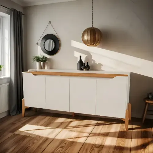 Buffet 4 Portas Off White Nature NOVO PRONTA ENTREGA